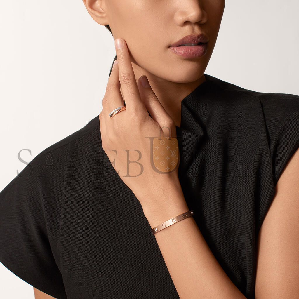 CARTIER BRACELET LOVE, MODÈLE CLASSIQUE, BRUSHED FINISH BROSSÉE, 4 DIAMANTS B6080017